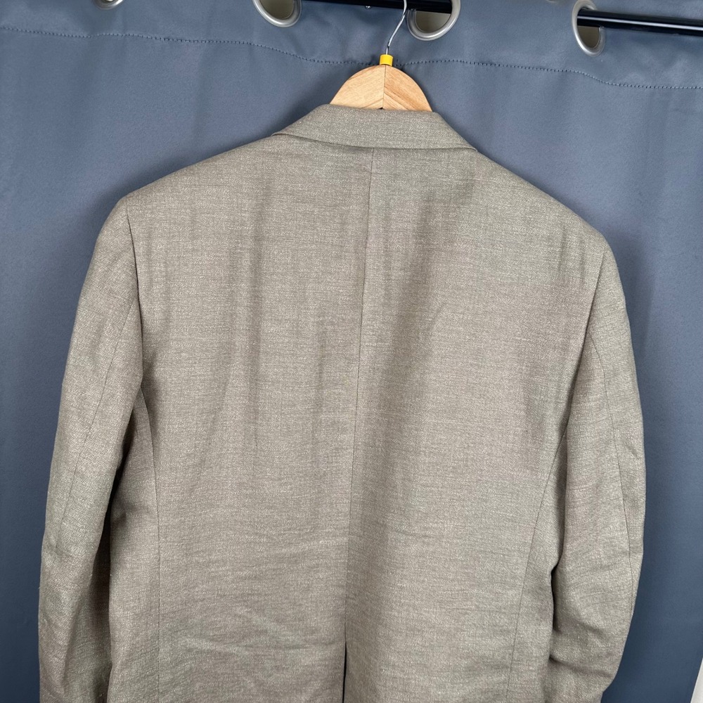 Jos. A. Bank Mens 43R Linen Wool Blend Blazer Sport Coat Tan 7717 2-Button - Picture 10 of 11